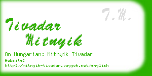 tivadar mitnyik business card